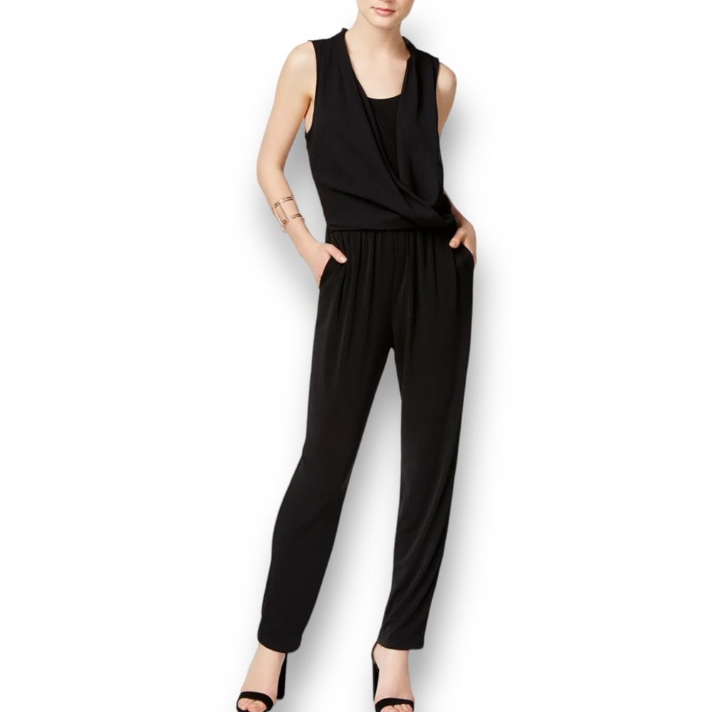 Bar III Sleeveless Cocktail Drape Jumpsuit - Picture 6 of 11